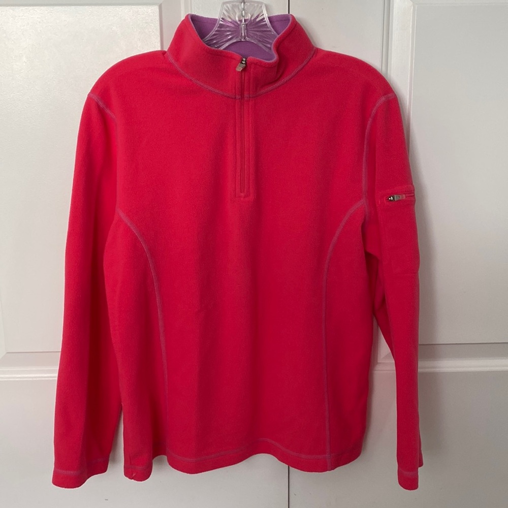 LL Bean pink fleece pullover